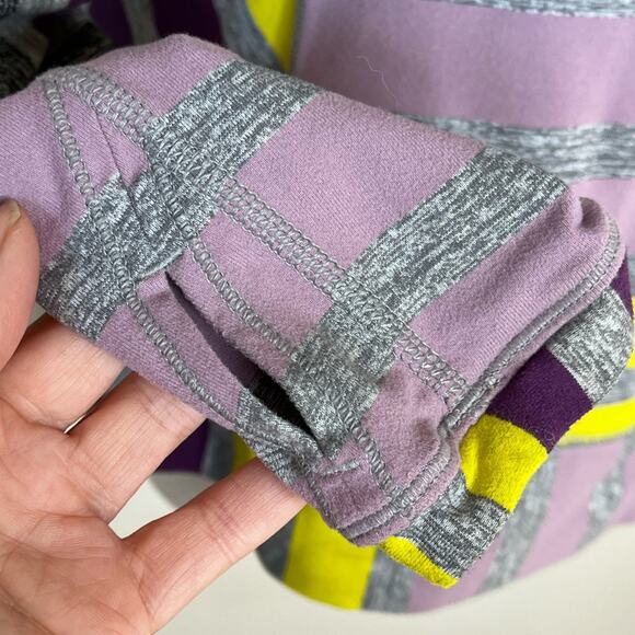 LULULEMON Race Your Pace Long Sleeve Top Gray Purple Yellow Stripe Size 6 - Picture 5 of 7
